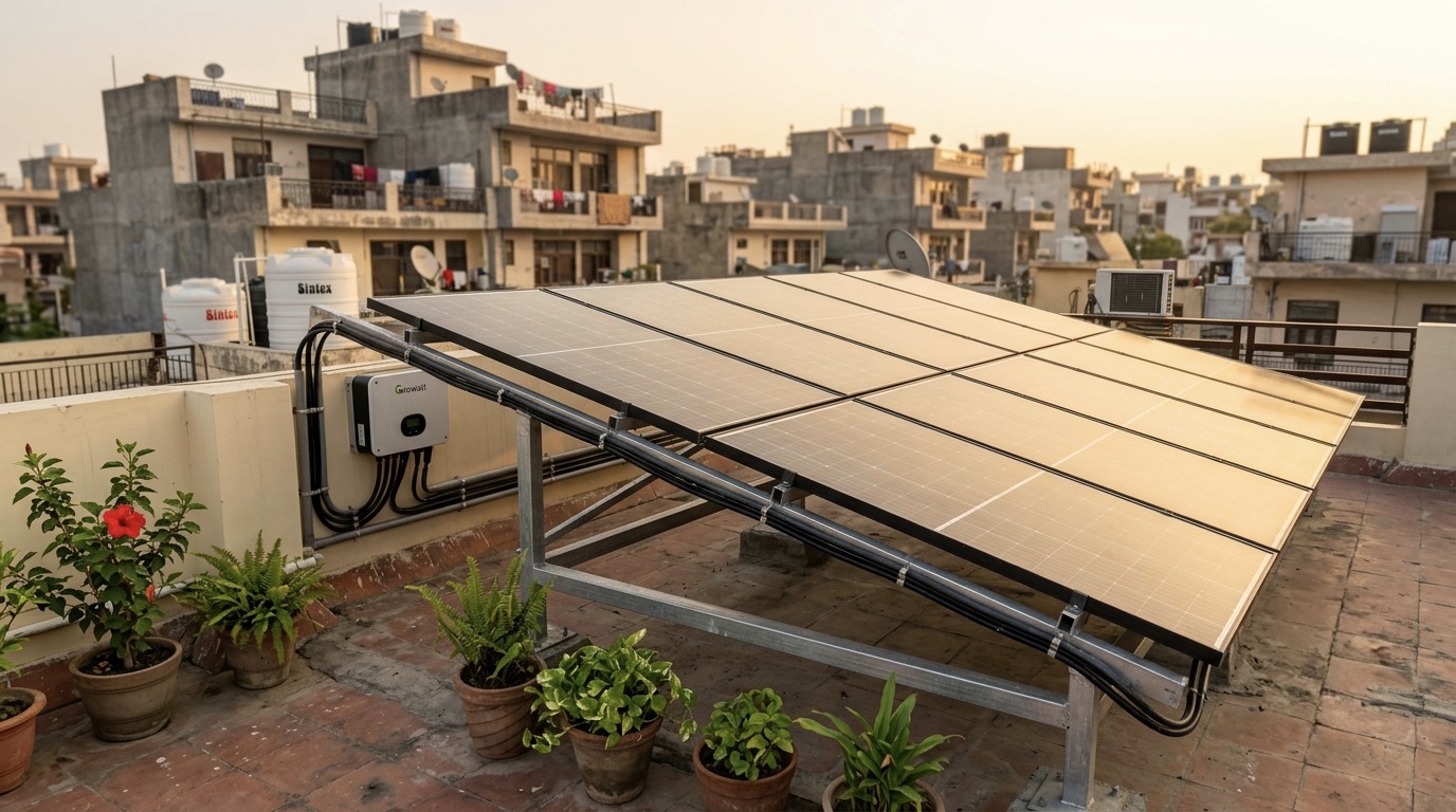 3 to 5 kW residential rooftop solar installation in Delhi NCR
